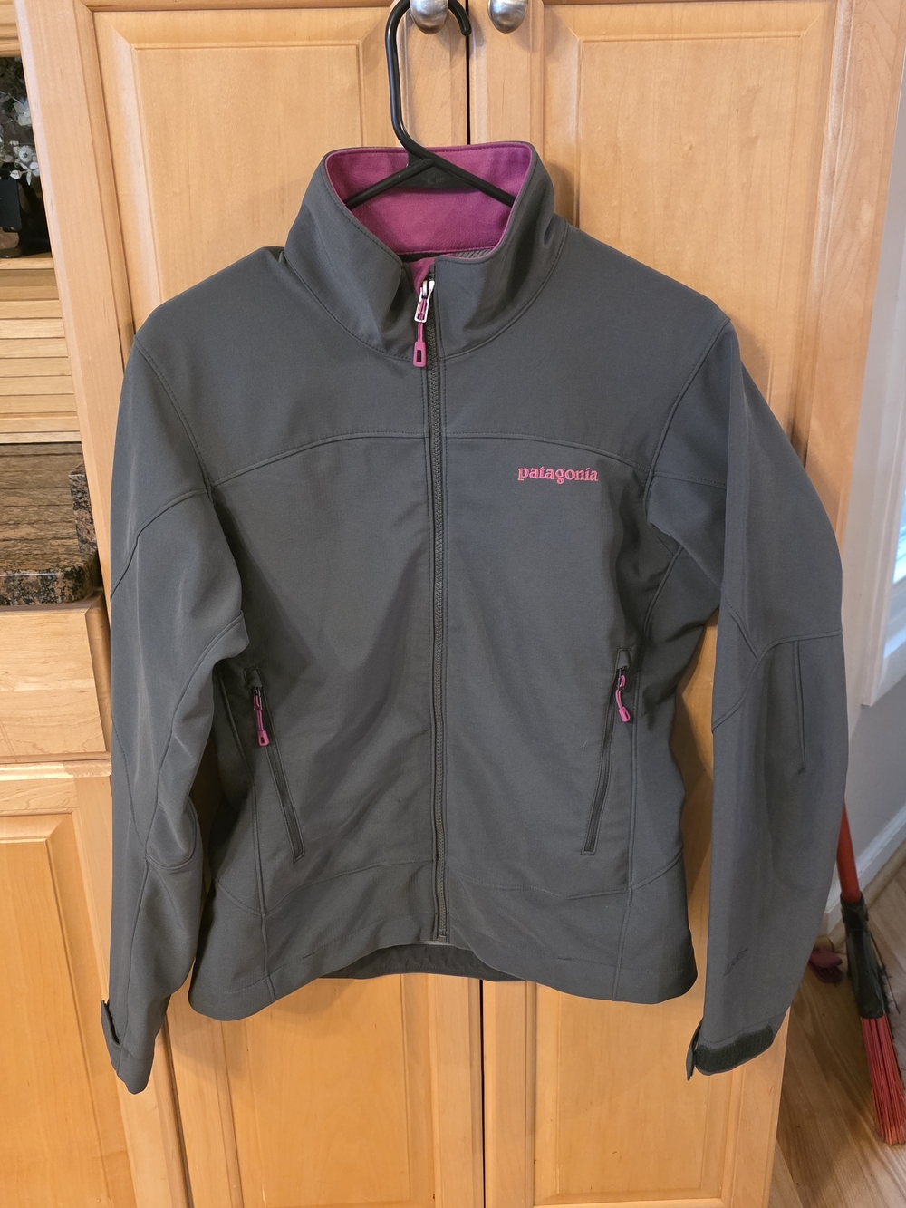 Patagonia Women’s Gray Utility Softshell Jacket with Pink Accents